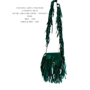 Authentic Green Valentino Tassel Purse